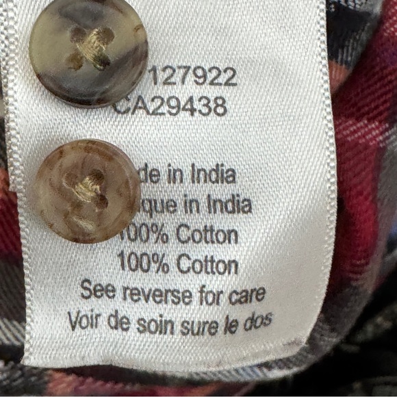 Mountain Khakis Flannel Plaid Shirt Men’s XL Red Button Front Long Sleeve Cotton - Picture 4 of 5